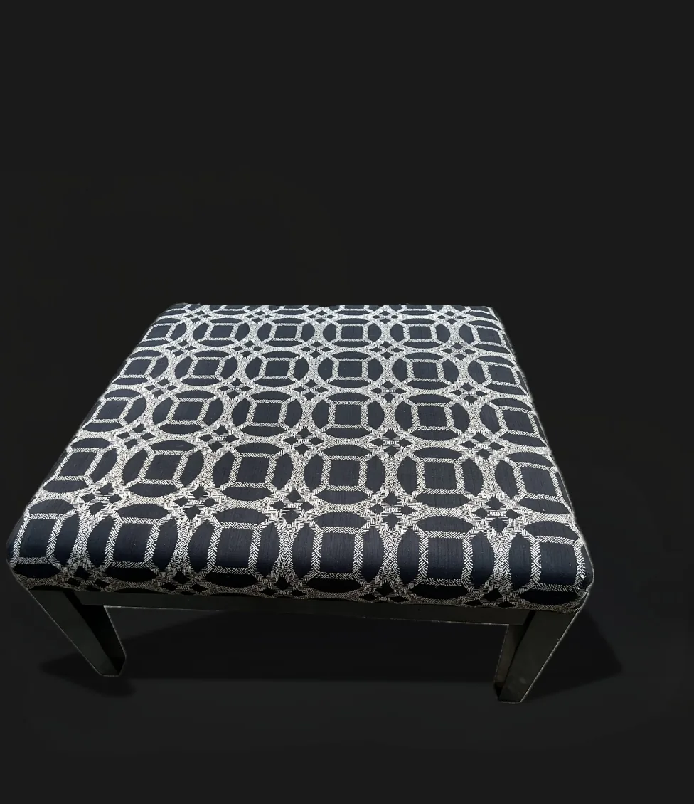 Navy and white extra-large ottoman