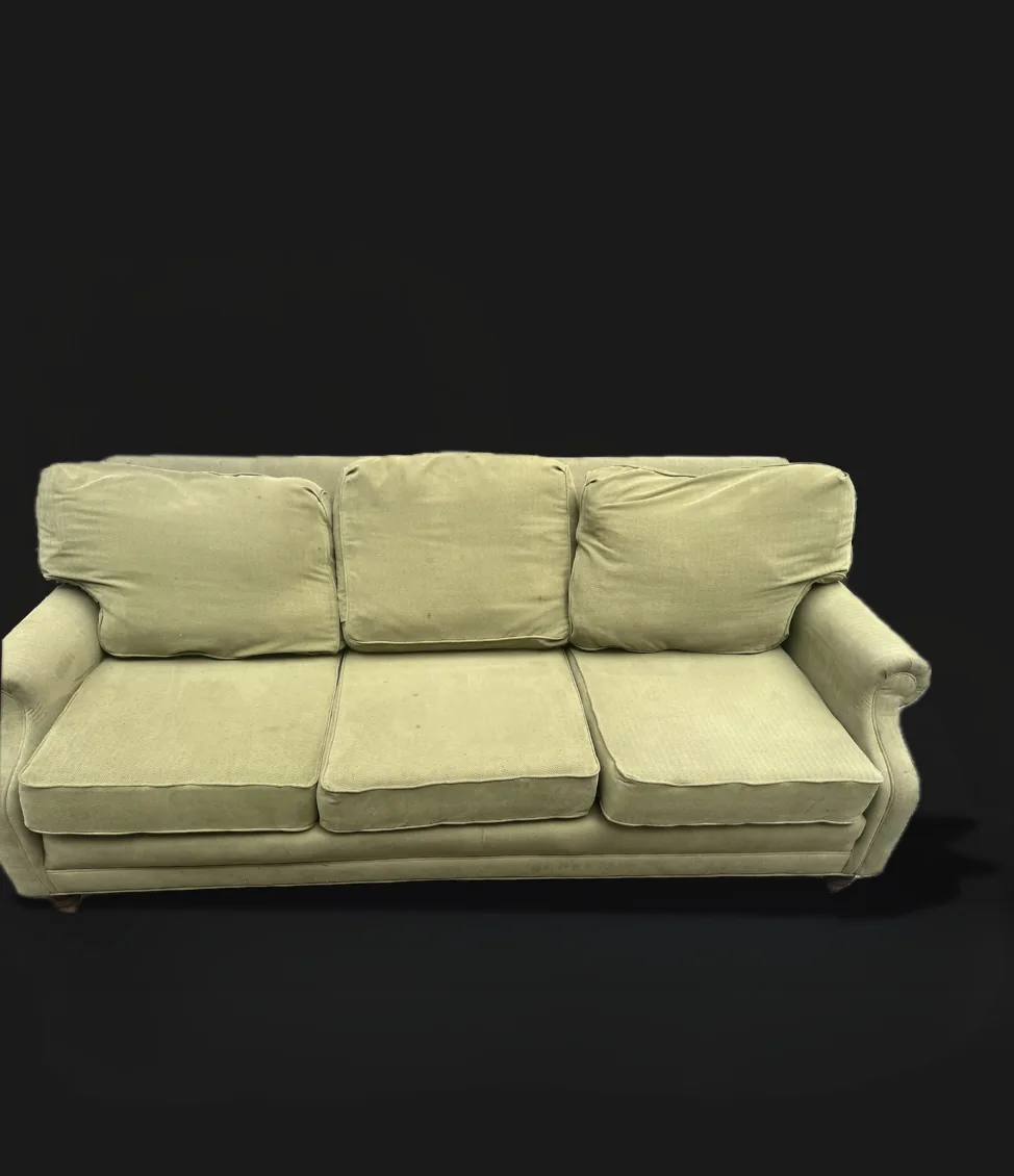 Olive green 3-seater couch